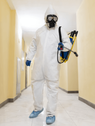 worker spraying